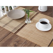 전통차 떡카페테이블세팅 대나무매트 식탁데코 상차림 1인가구 신혼집 주방소품 자취생 개인용 홈파티, 검은줄