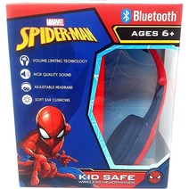 Spider Man 블루투스 어린이 안전 헤드폰 오버 더 이어 패딩 쿠션 웹 디자인