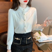 봄 레이스 레깅스 여 서양풍 디자인 소몰 긴팔 셔츠 이너 탑