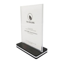 [을지메뉴] 아크릴 T자형 A6 세로형 고급쇼케이스 안내판 아크릴 메뉴꽂이 알림판 전시공간 인테리어 소품 카페, 8개