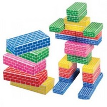 socean 종이 벽돌 블럭 집짓기 놀이 탑쌓기 오색 50Pcs 중 유아 실내 체육 아기 완구 베이비 선물 유아 운동 오감 놀