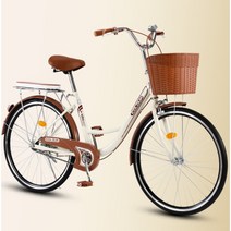 클래식자전거 7단변속 출퇴근자전거 24 26인치, 브라이트 문 화이트(프리미엄 에디션)