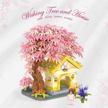 크리스마스 레고 소품 호환 사쿠라 기차 트리 하우스 모형 건설자 세트 도시 마이크로 빌딩 블록 체리 스트릿 뷰 벽돌 몬테소리 MOC 완구, No.618