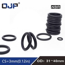 고무오링 패킹 실리콘 오링 고무링 20 개/몫 고무 링 블랙 NBR 씰링 O OD31/32/33/34/35/36/37/38/39/40*3m, 08 38x32x3mm_03 60pieces