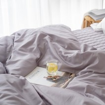 에스데코 프리미엄 80수 고밀도 순면 리본 이불커버 Q 그레이, 상세설명 참조