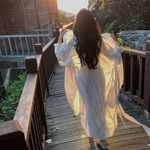 찰랑 롱 여름 셔츠가디건 썸머 로브원피스