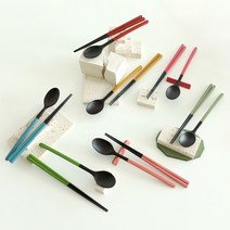 [이음] 국내산 박달나무 연지 정제옻칠 나무수저(컬러 옻칠수저세트), 더 진한 적색
