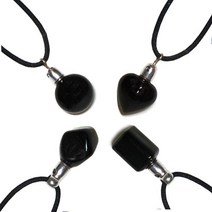 영롱 아로마 목걸이 크리스탈, 블랙-사각형