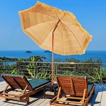 야외용 밀짚파라솔 접이식 휴대용 비치 파라솔 2m 2.4m 초가파라솔 45도 꺾이는 