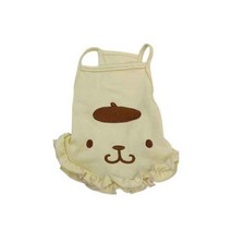 산리오 강아지 크롭티 옷 실내복 헬로 키티 마이멜로디 마멜 고양이 애완견 귀여운 조끼 셔츠 홀터 상의 여름 애완동물 의류 복장, XS 1kg, Pompom Purin