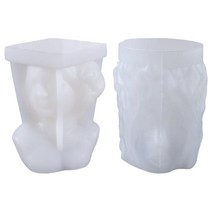 GHSHOP 2pcs 실리콘 인체 모델 3d 수지 금형 촛불 향수 diy 공예품, 88x72x108mm, 하얀색