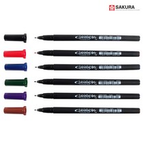 [씨엠몰-JS] 사쿠라 피그마 캘리그라퍼 10 캘리그라피 전용 1mm 6가지 색상, 1개, 블랙