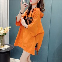 프린팅반팔티 후드 t셔츠 여성 2022 여름 와이드 루즈핏 키치한 인쇄 꽃 트임 티셔츠 4972309715
