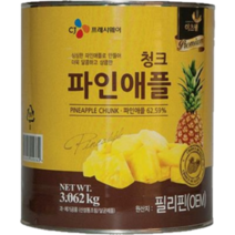 파인애플 깍뚝 청크 캔 통조림 대용량 업소용 3KG, 3개