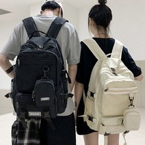 남여공용 빅사이즈 백팩 파우치포함 캐주얼백팩 2색 여행 가방 남자 힙색 가죽 백팩 예쁜 여성 핸드백