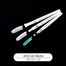EZONE 3pcs 페인트 브러시 워터 컬러 만년필 그림 팁 플랫 펜 초보자 그리기 미술 용품, T2