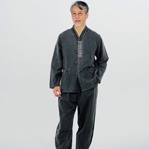 만덕몰 봄 가을 남성 이중지 브이넥 문양자수 2ps 개량 생활한복 절복 법복