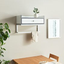 도나앤미나 럭스 서랍 벽걸이 선반 인테리어 수납장 옷걸이 수건걸이 거실 서랍장 진열장 소품진열 주방소품정리 카페, 01.서랍벽선반_화이트(SI140-1)