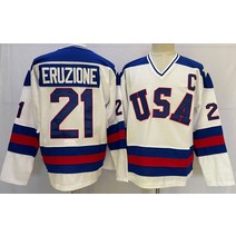 아이스하키복 아이스하키져지 Mike Eruzione Jersey 1980 USA 30 짐 크레이그 하키 저지 미라클 온 아이스, 01 21 White_05 XXL