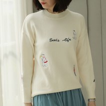 웬디즈갤러리 싱싱 곰돌이 자수 니트 SKN005