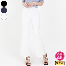 가비진 여성용 대박 스판 편안한 밴딩 와이드 일자 밴츠 바지 빅사이즈까지
