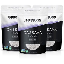 테라소울슈퍼푸드 카사바 플라워 가루 32oz(907g) 3팩 Terrasoul Superfoods Cassava Flour, 1개