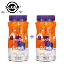 [1+1] Solgar 솔가 유큐브 어린이 비타민C 젤리 90정 구미 딸기 오렌지 비타민씨 아스코르브산 아스코르빈산 U-Cubes 2개