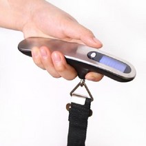 깔끔한 스틸 디자인 디지털 전자 손저울 캐리어 무게 측정 여행 제한 고리, 블랙