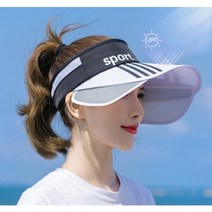 골프 UV자외선 차단 남성 여성 날개 접히는 썬캡 썬바이저 모자 N-54, 블랙