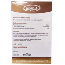 호주직구 ORIGIN-A All Natural 프로폴리스 맥스 6000mg Vitamin E Best Grade 비타민 E 365베지 캡슐 1팩, 수량, 상세참조