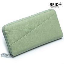 일본식 가죽 장지갑 여 대용량 RFID 헤드레스트 소가죽 오르간 카드 지갑모던 클러치 폰백