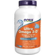 NOWFOODS 나우푸드 울트라 오메가3 비타민D3 1 000IU DHA 300 EPA 600 180정