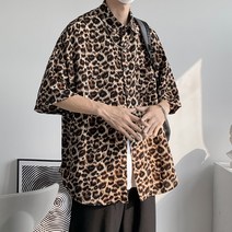 호피셔츠 쉬폰 편한 유니섹스 캐주얼 5xl 가을 루즈핏 추천 오버핏 레트로