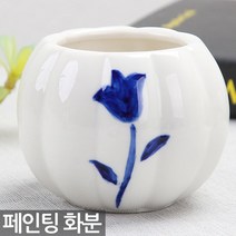 핸드페인팅 패턴 화분 - 미니화분 다육이화분 다육화분 미니화분 세라믹화분 식물 선인장화분 소형화분 백자화분 식물 인테리어 소품, 06_Sein_핸드페인팅화분(B02)