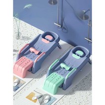 임산부 접이식 목욕 침대 샤워베드 샴푸대 이동식, 빅맥 캐롤 블루 + 목욕 세트