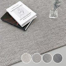 라이크리빙 자가드 헤링본 사계절 러그 정사각 4colors 4size