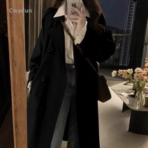 Cwadun 여성용 트렌치 코트 봄 중간 길이의 캐주얼 코트