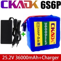 산악용 로드바이크 전기자전거 용품 6S6P 24V 25.2V 36000mAh 충전식 리튬 배터리 충전기 지능형 25ABMS 전기 자전거 잔디 깎는 기계, [03] 6S6P25.2V36Ah CAR