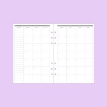 와우샵 DIY 6공 다이어리 속지 A6 A5, 월간 계획 노트[45장]