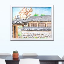 나봄갤러리 감나무와 기와집 4 감그림 감나무 액자 사업장추천그림, 2.심플 화이트 액자, 1개