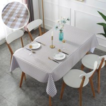 방수식탁보 12인용(135 x 274cm) LA체크-브라운/ 국내 당일발송-신데렐라 데코, 2인용(90x135cm), 방수-LA체크-브라운