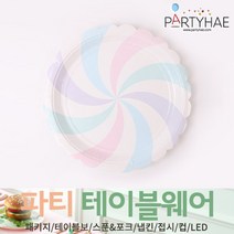 (주)파티해 파티 테이블웨어3 E - 접시 일회용 파티접시 생일소품, E04_롤리팝파티접시(6입)-솜사탕18cm