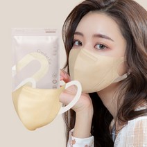 새부리형 마스크 귀편한 날개형 소프트 귀끈 컬러 숨쉬기 편한 일회용 새부리 마스크, 대형 베이지 40매