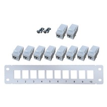 10 포트 CAT5E RJ45 a/back bar 벽 마운트 또는 랙 m 용 커플러 패치 패널을 통해