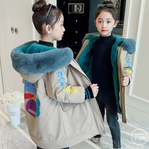도오빠 아동 패딩 롱패딩 점퍼 털 기모 후드 주니어 초등학생 여아용 키즈 어린이 겨울아우터