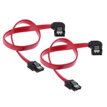 2x 프리미엄 SATA 케이블 III 6Gbps HDD SDD 데이터 케이블 및 잠금 래치 12 인치, 300mm, 레드, 플라스틱