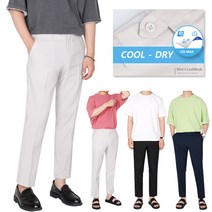 [맨즈북] 쿨 ICE 편안한 슬림일자핏 남자 여름 슬랙스 9부 캐주얼바지