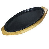 REY714668나무밑판 주물 점타원 스테이크판 5호 맥반석 업소용 법랑