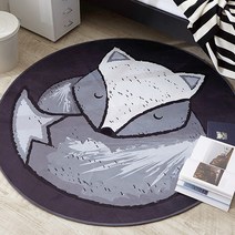 [누리홈] 폭시 북유럽 원형 러그 카페트 그레이 150R