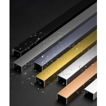 ㄷ자 몰딩 알루미늄 벽 천장 벽면 미장용 코너 비드, 6x11mm 브러시드 블랙, 3m